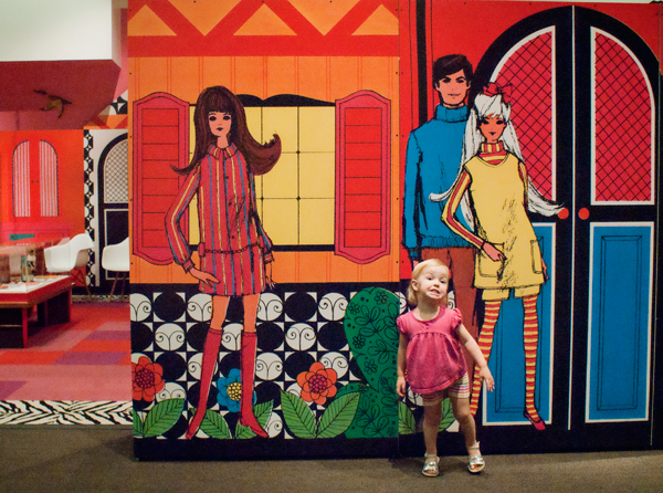 I asked her to pose in front of the Barbie wall - this is what I got.