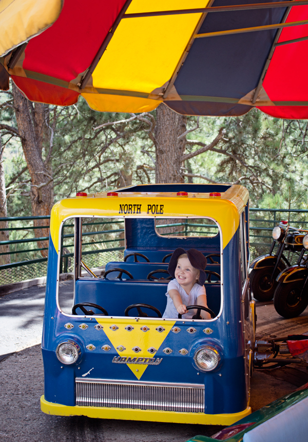 Driving the bus to Santa's house.